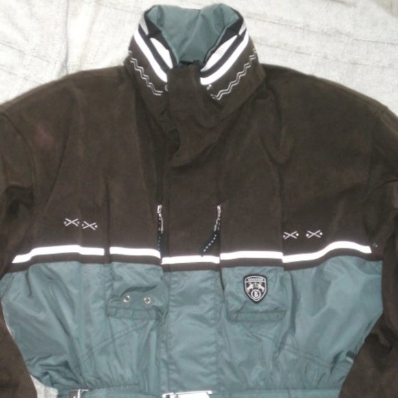 NEW BOGNER SKI SUIT one piece hooded Thylmann southwest gray brown vintage 40 - Picture 1 of 15